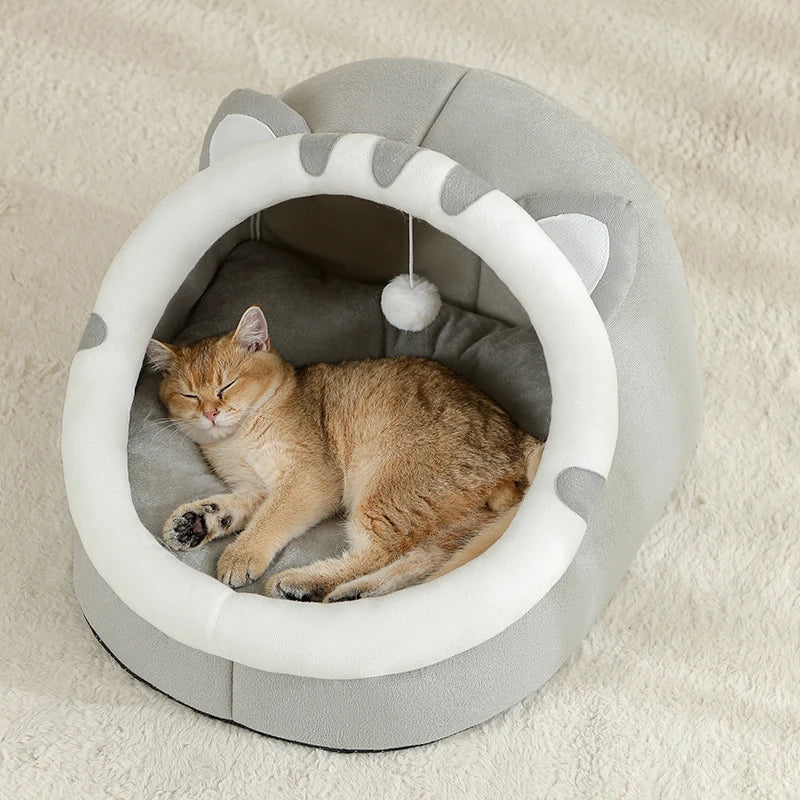 Super Cat Bed Warm Pet House Kitten Cave Cushion