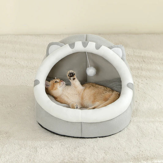 Super Cat Bed Warm Pet House Kitten Cave Cushion