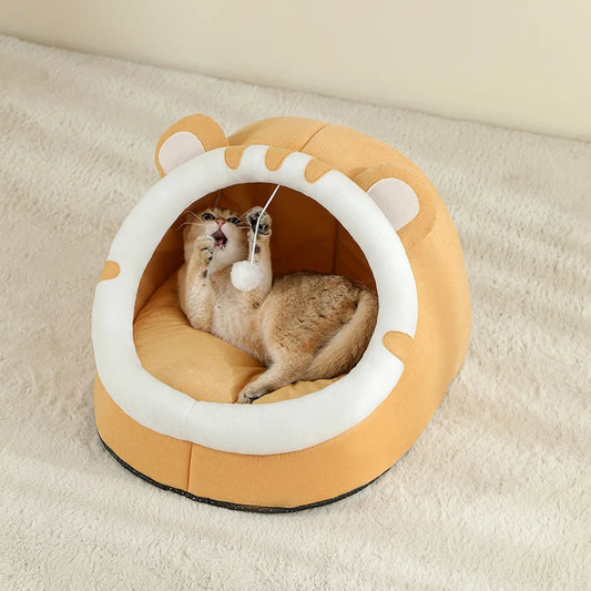 Super Cat Bed Warm Pet House Kitten Cave Cushion