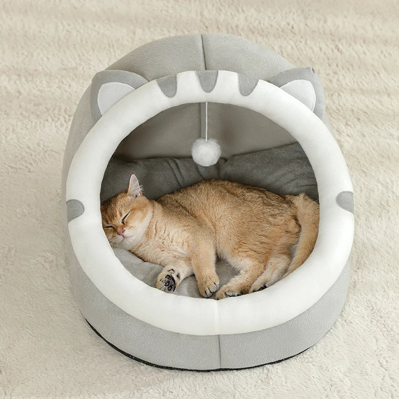 Super Cat Bed Warm Pet House Kitten Cave Cushion