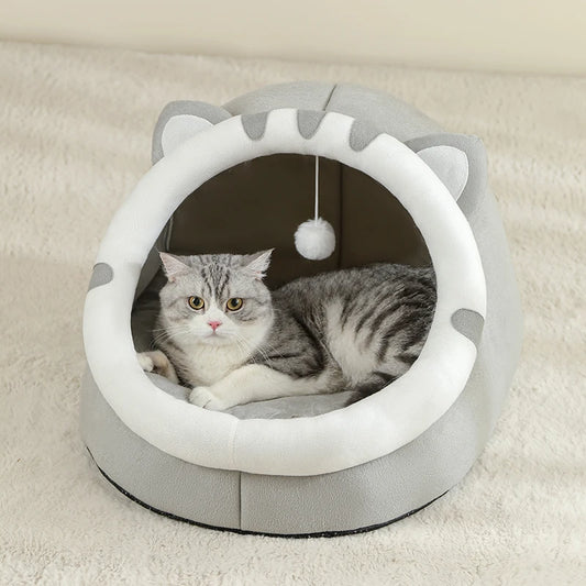 Super Cat Bed Warm Pet House Kitten Cave Cushion