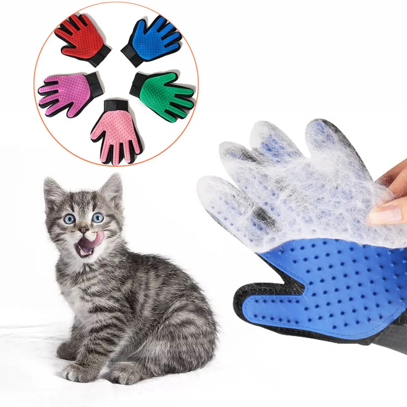 Pet Glove Cat Grooming Hair Deshedding Brush