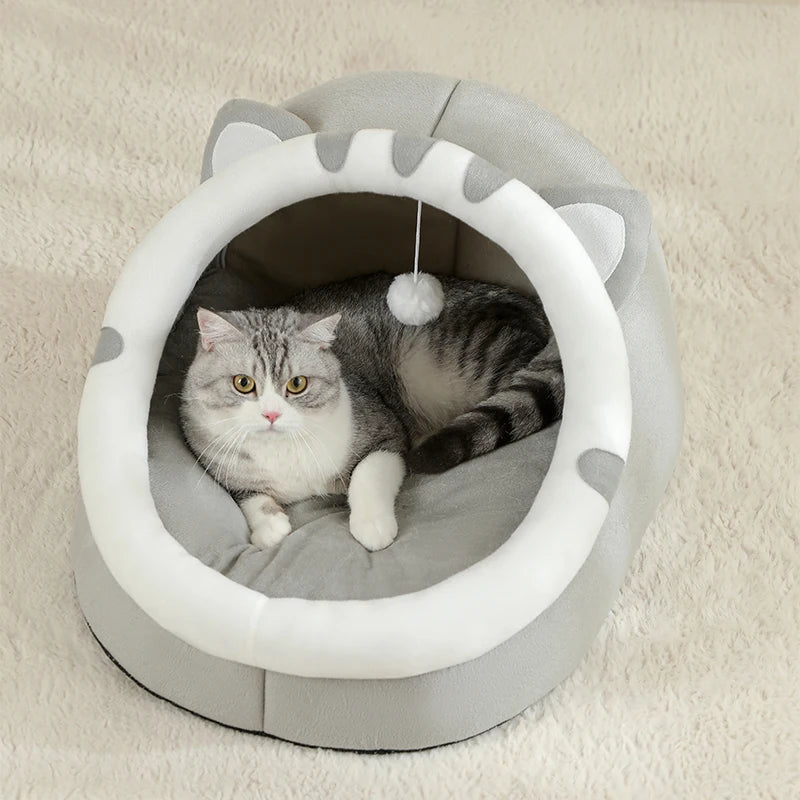 Super Cat Bed Warm Pet House Kitten Cave Cushion