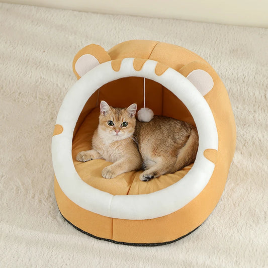 Super Cat Bed Warm Pet House Kitten Cave Cushion