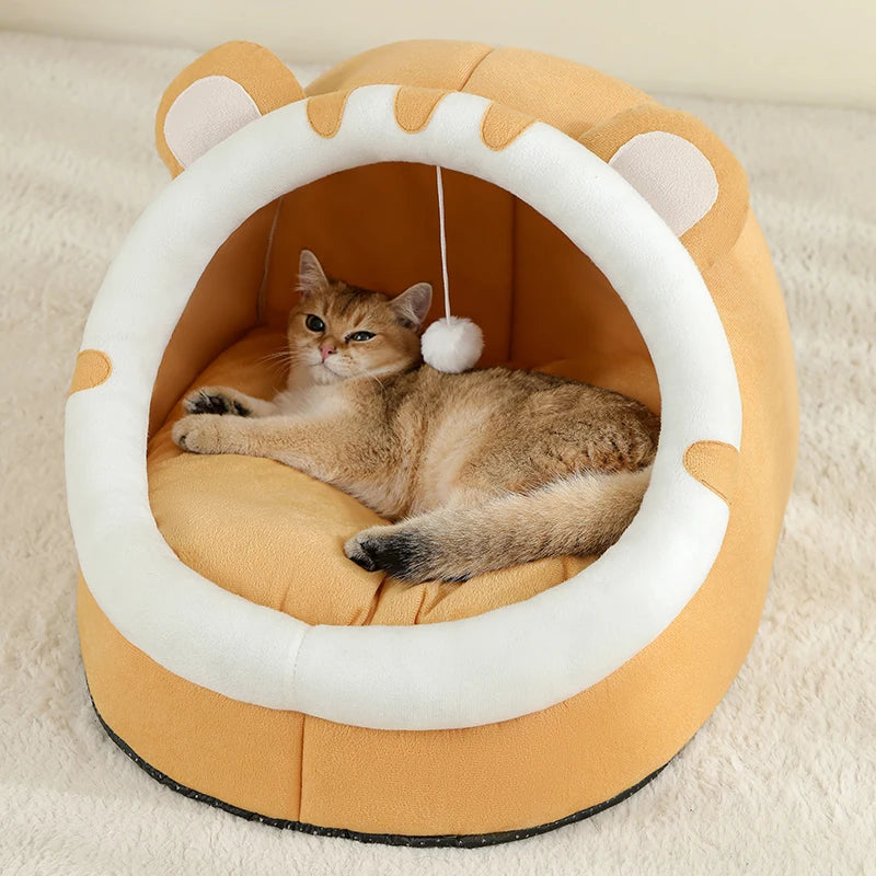 Super Cat Bed Warm Pet House Kitten Cave Cushion