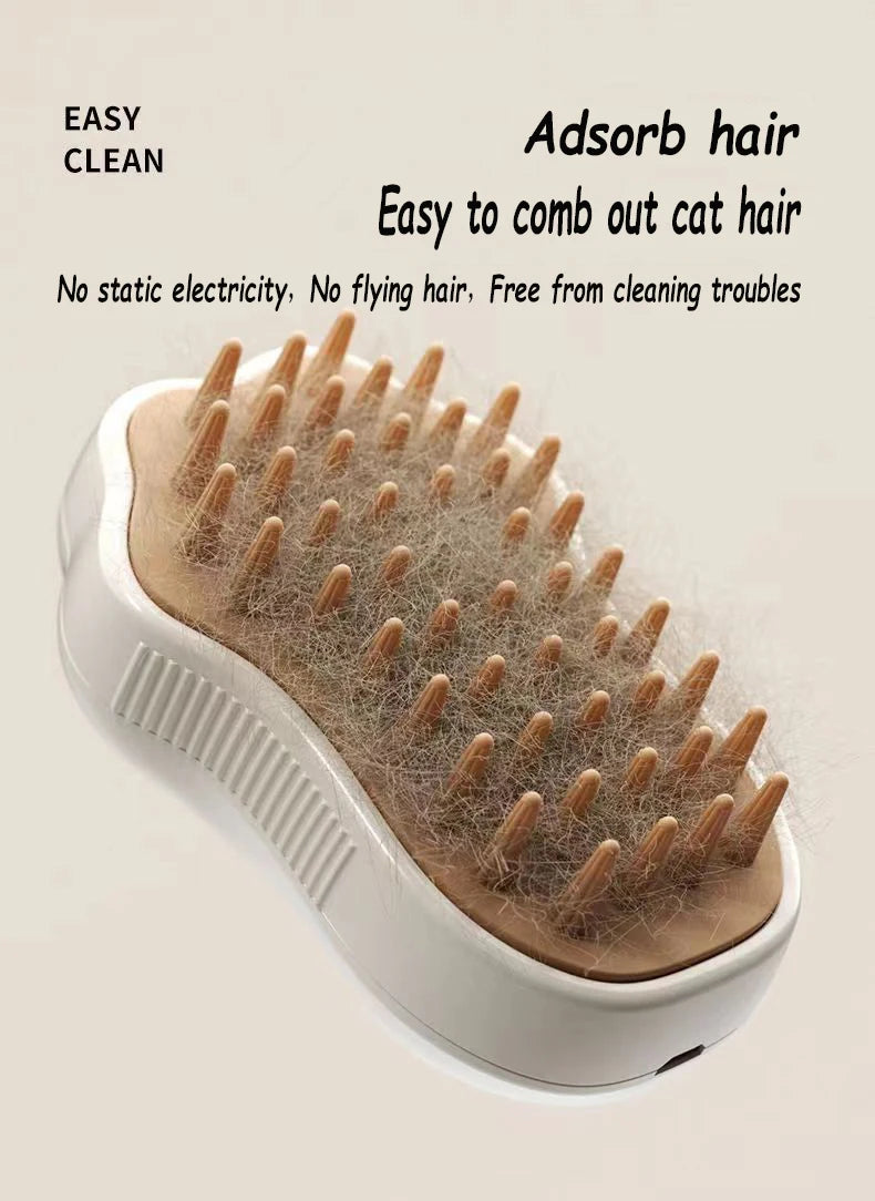 Cat Steam Brush 3 in 1 Electric Pet Brush