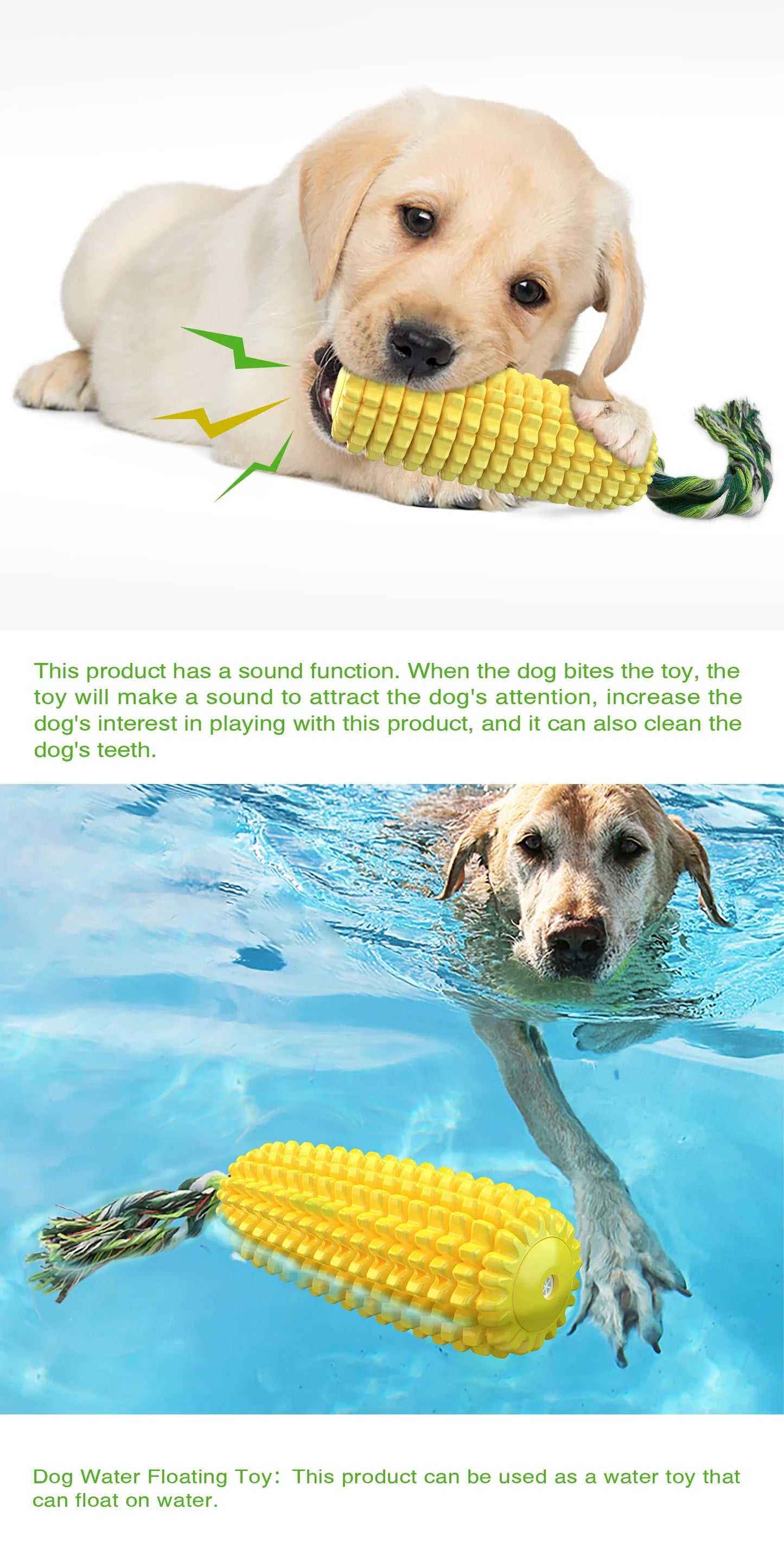 Corn Chew Dog Toy Outdoor Interactive Tooth Clean Bite Resistant Toys