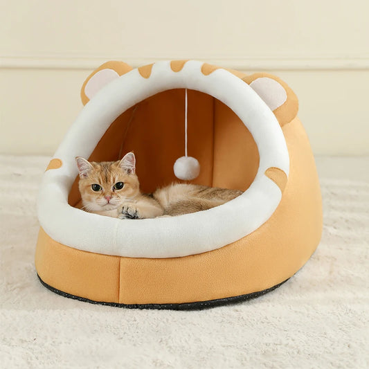 Super Cat Bed Warm Pet House Kitten Cave Cushion