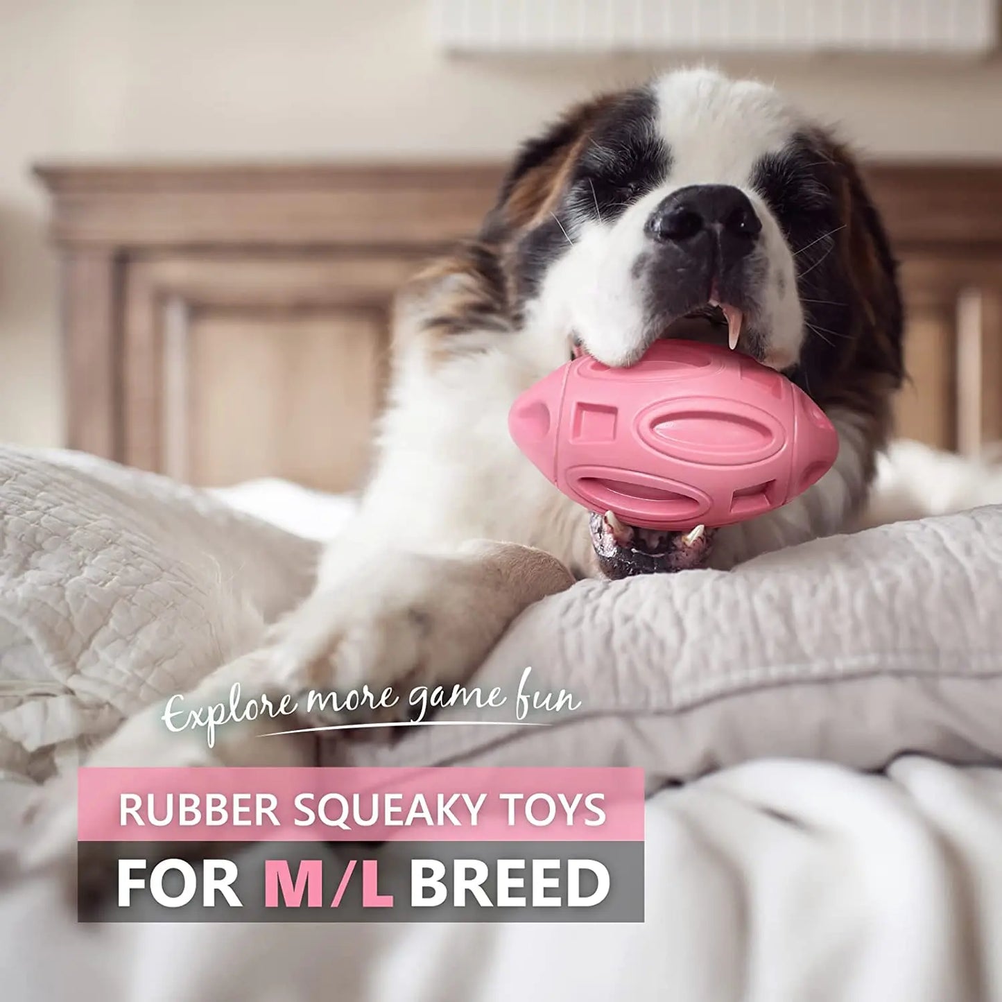 Squeaky Dog Toys for Aggressive Chewers Rubber